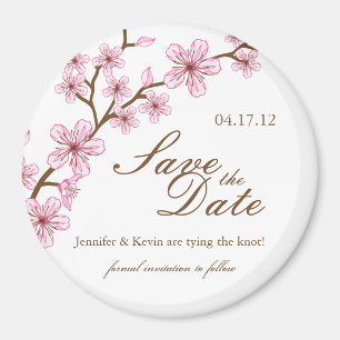 Cherry Blommars Save Date Bröllop Magnet