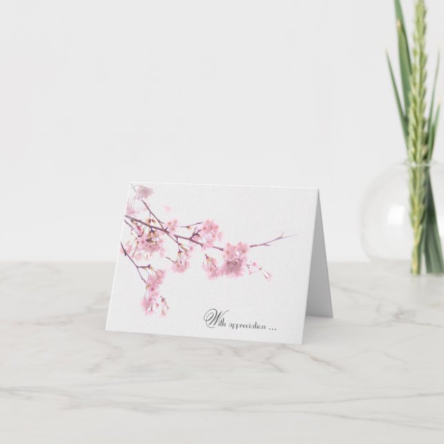 Cherry Blommars Sympathy Tack You Card Kort (Framsida)