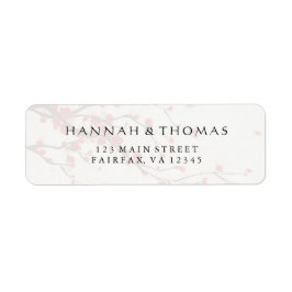 Cherry Blommars Watercolor Blommigt Returadress Etikett