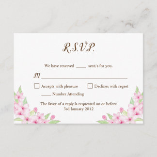 Cherry Blommars Watercolor Bröllop OSA Card Kort