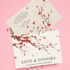 Cherry Blommars Watercolor Tack Kort