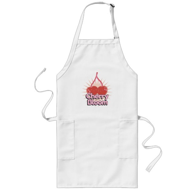 Cherry Bloom Long Apron Långt Förkläde (Framsidan)