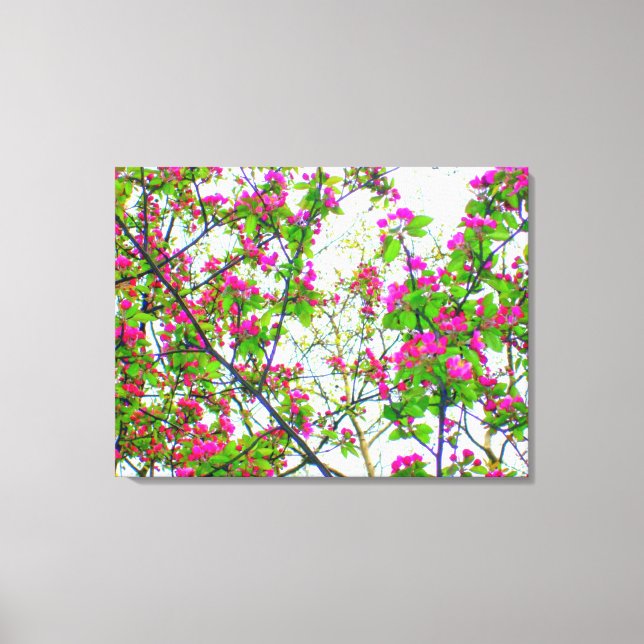 'Cherry Blossom Abstract' Lindad Canvastryck (Framsida)