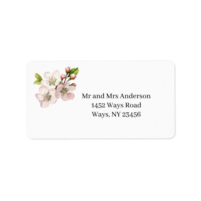 Cherry Blossom Address Label Adressetikett (Framsidan)