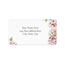 Cherry Blossom Address Label Adressetikett