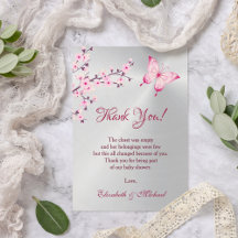 Cherry Blossom Butterfly Baby Shower | Thank You