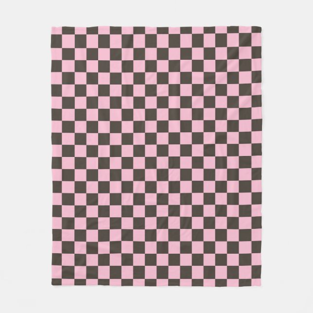 Cherry blossom checkered board pattern fleecefilt (Framsidan)
