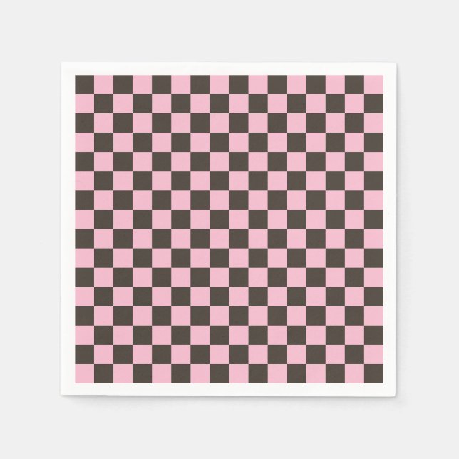 Cherry blossom checkered board pattern pappersservett (Framsidan)