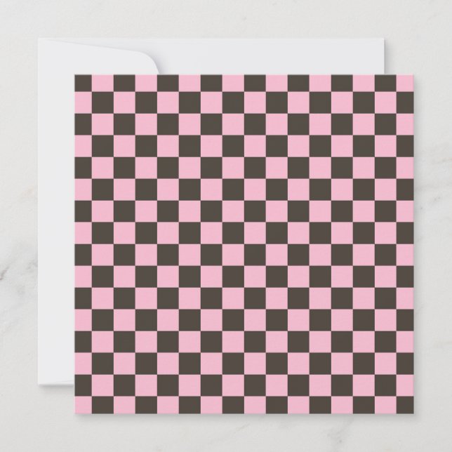 Cherry blossom checkered board pattern tack kort (Framsida)