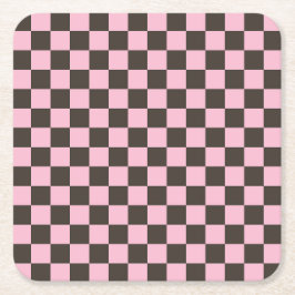 Cherry blossom checkered board pattern underlägg papper kvadrat