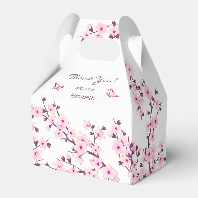 Cherry Blossom Custom Thank You Favor Box Presentaskar (Framsidan Sidan)