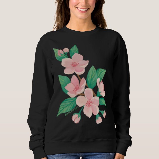 Cherry Blossom Cute Hand Drawn Plant Flower T Shirt (Framsida)