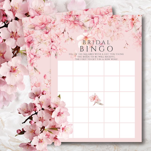 Cherry Blossom Delight Bröllopsdusch Bingo Spel Inbjudningar (Skapare uppladdad)
