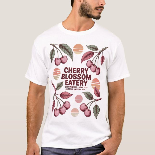 Cherry Blossom Eatery T Shirt (Framsida)