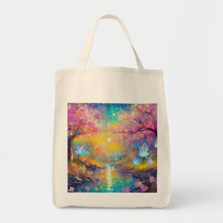 Cherry Blossom Fantasi Soluppgångsström Tygkasse