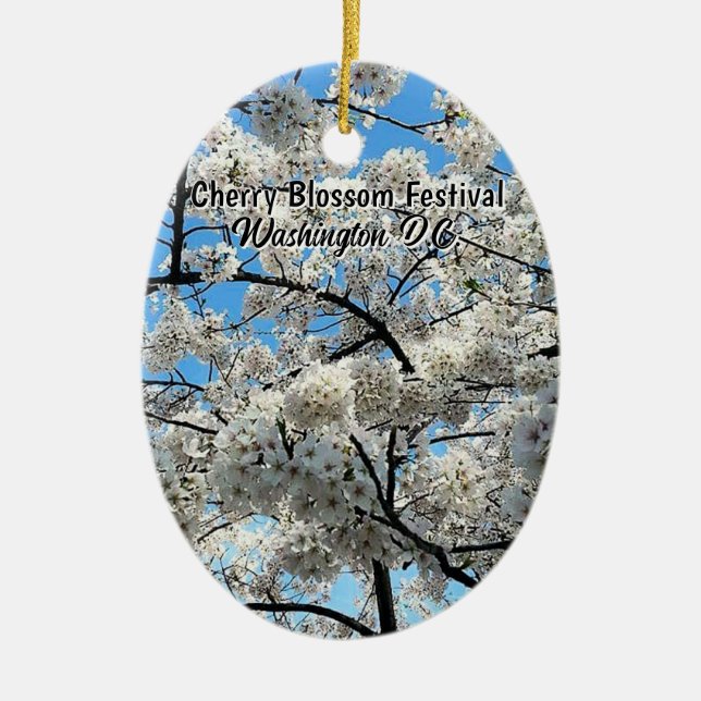 Cherry Blossom Festival Washington D.C. Souvenir Julgransprydnad Keramik (Framsidan)