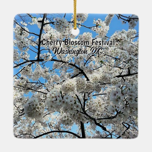 Cherry Blossom Festival Washington D.C. Souvenir Julgransprydnad Keramik (Baksida)
