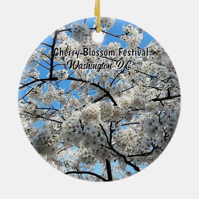Cherry Blossom Festival Washington D.C. Souvenir Julgransprydnad Keramik (Baksidan)