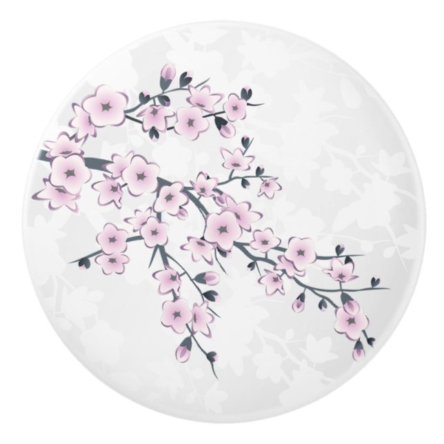 Cherry Blossom Floral Dusty Pink White Knopp (Framsidan)