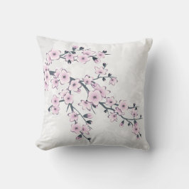 Cherry Blossom Floral Dusty Pink White Kudde