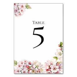 Cherry Blossom floral Table Number Card Bordsnummer