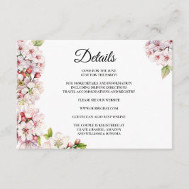 Cherry Blossom Florals Enclosure Card Details Tilläggskort
