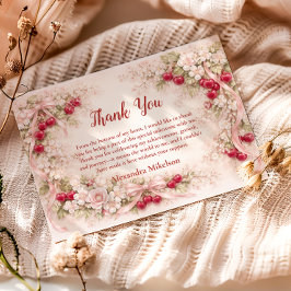 Cherry Blossom Garden Girl 1st Birthday Tack Kort