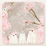 Cherry Blossom Ghosts Underlägg Papper Kvadrat<br><div class="desc">The Ghosts gather to enjoy the cherry blossoms in full bloom before they fade.</div>