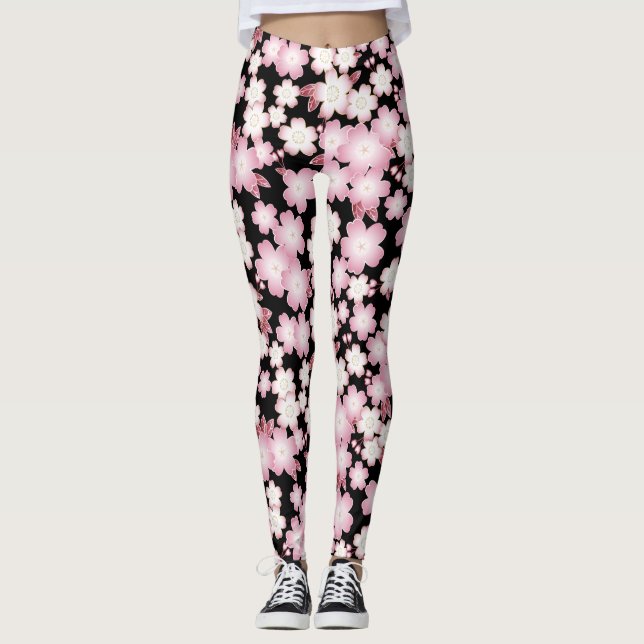 Cherry Blossom -Japanese Sakura- Leggings (Framsida)
