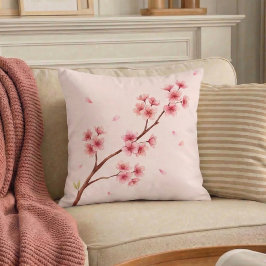 Cherry Blossom Japanese Sakura Throw Pillow Kudde