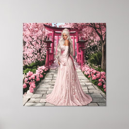Cherry Blossom Maiden Wall Art Canvastryck