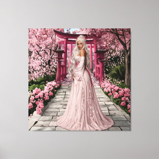 Cherry Blossom Maiden Wall Art Canvastryck