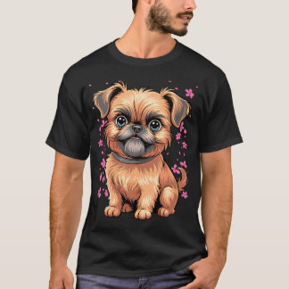 Cherry Blossom Moon - Sällskapshund Ras Bryssel T Shirt