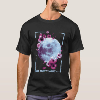 Cherry Blossom Moonlight Japanese Painting T Shirt