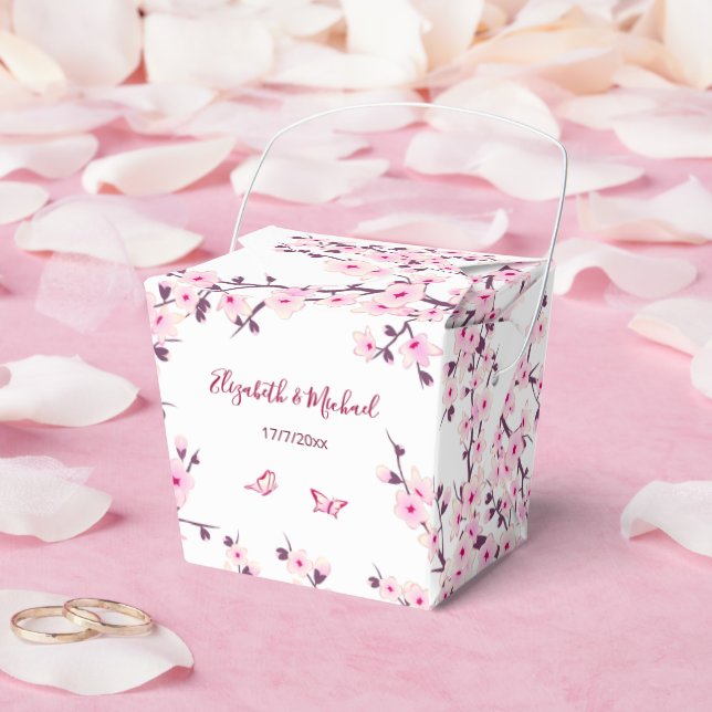 Cherry Blossom Pink White Custom Wedding  Presentaskar (Bröllop)
