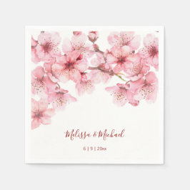 Cherry Blossom Pink White Wedding Pappersservett