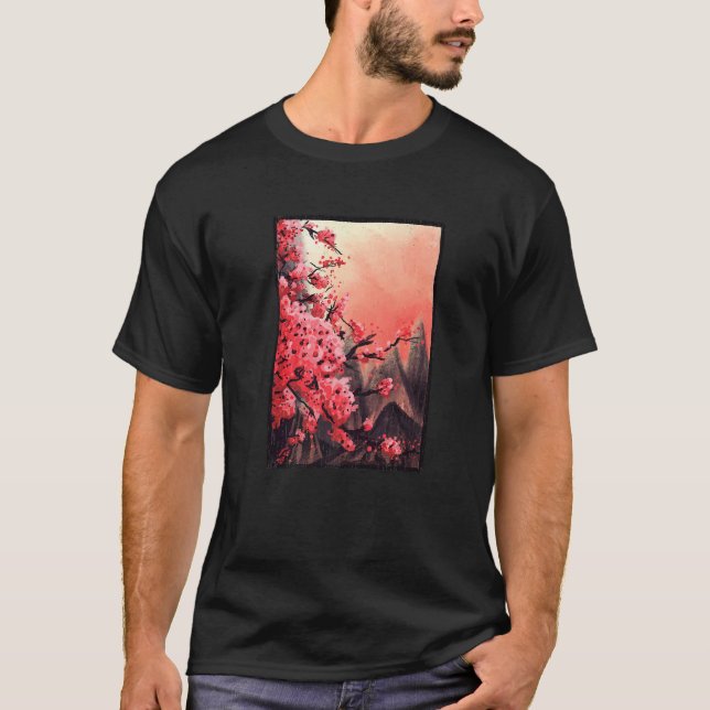 Cherry Blossom Premium T Shirt (Framsida)