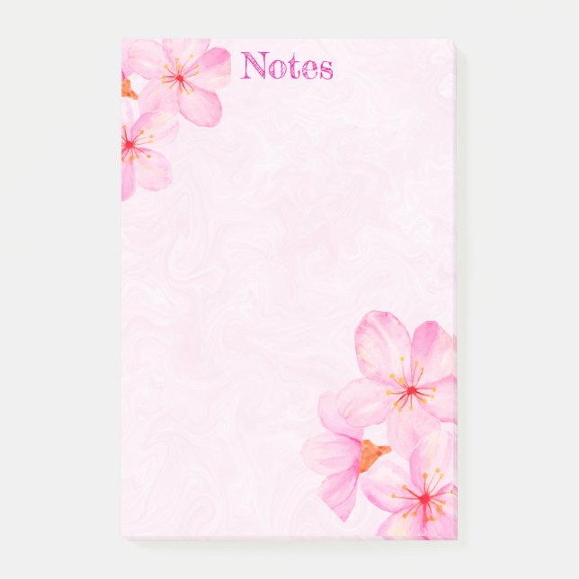 Cherry Blossom Pretty Pink Anpassad Post-it Block (Framsida)