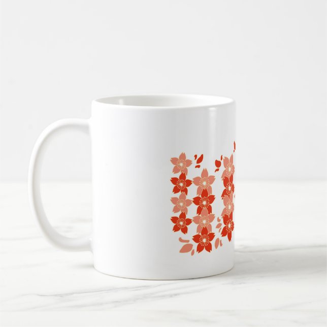 Cherry Blossom Red Pink Kaffemugg (Vänster)