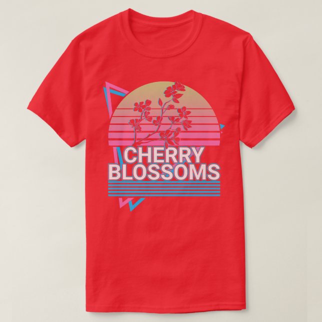 Cherry Blossom Retro  T Shirt (Design framsida)