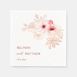 Cherry Blossom Rosa Vit Bröllop Pappersservett