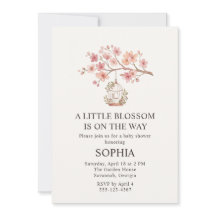 Cherry Blossom Sakura Baby Shower Inbjudan