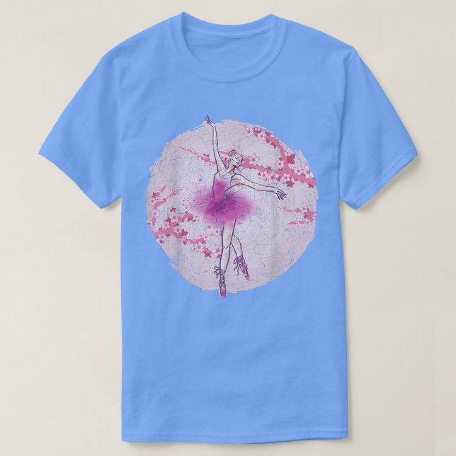 Cherry Blossom Sakura Ballerina En Pointe Dancing  T Shirt (Design framsida)