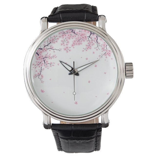 Cherry Blossom Sakura Japanese Art Tote  Armbandsur (Framsida)