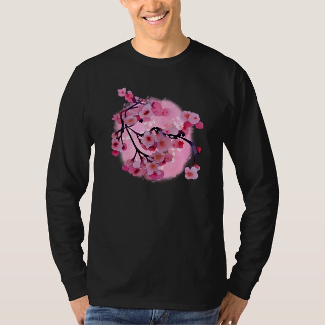 Cherry Blossom Sakura Japanese T Shirt (Framsida)