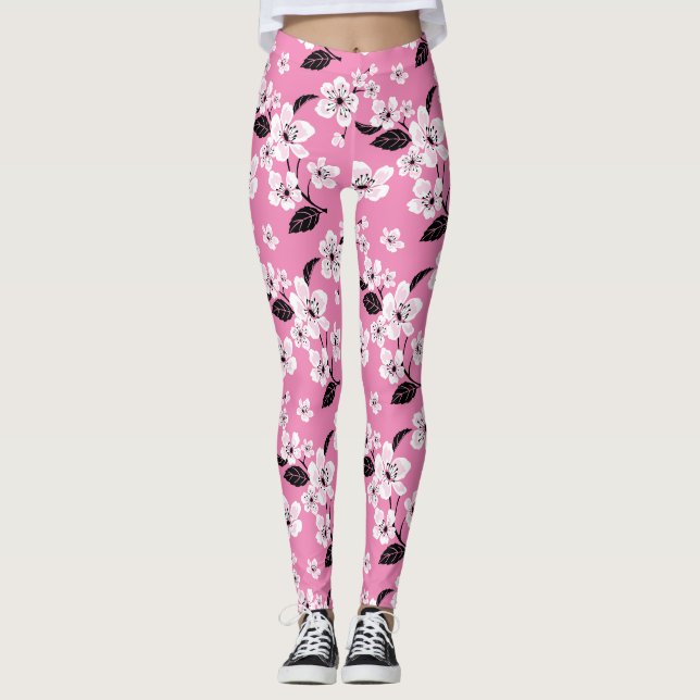 CHERRY BLOSSOM - SAKURA (LITE PINK) LEGGINGS (Framsida)