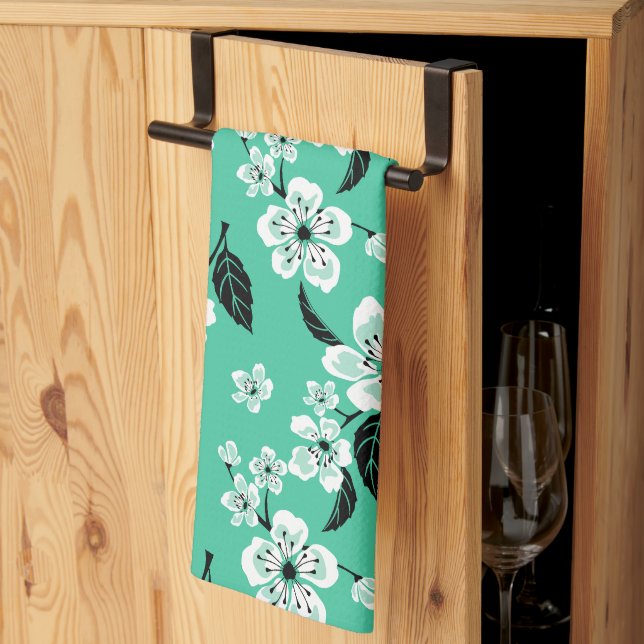 CHERRY BLOSSOM - SAKURA (MINT) KÖKSHANDDUK (Thirds Fold)