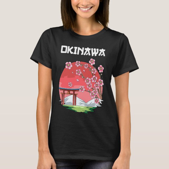 Cherry Blossom Sakura  Okinawa Japan T Shirt (Framsida)