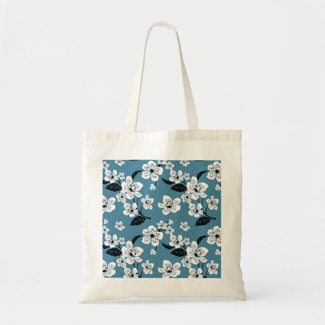 CHERRY BLOSSOM - SAKURA (SMOKY BLUE) TYGKASSE (Framsidan)
