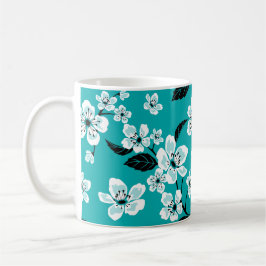 CHERRY BLOSSOM - SAKURA (TEAL) KAFFEMUGG
